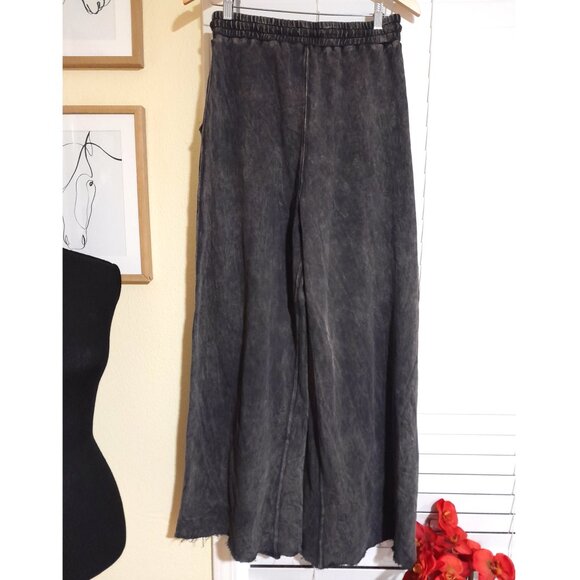 Three Bird Nest Baggy Wide Leg 2 Pocket Acid Wash Sweats Women's Medium - Picture 3 of 6